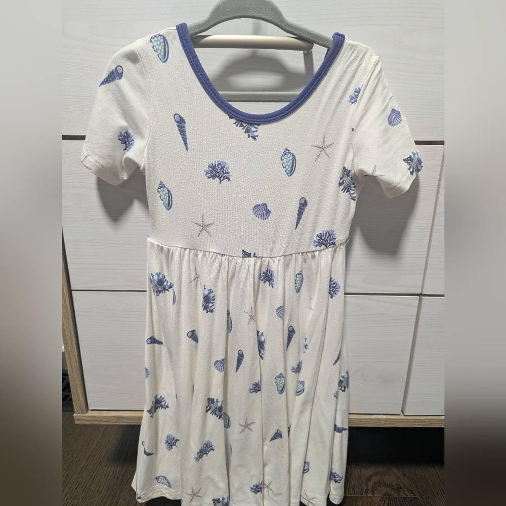 Kyte BABY White and Blue Seashell Dress